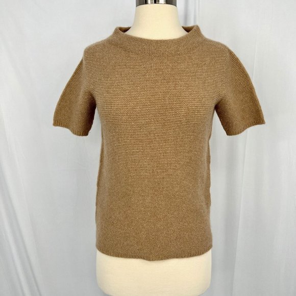 MaxMara Sweaters - MaxMara Women's S / XS Cashmere Sweater Brown Knit Short Sleeve Pullover Soft